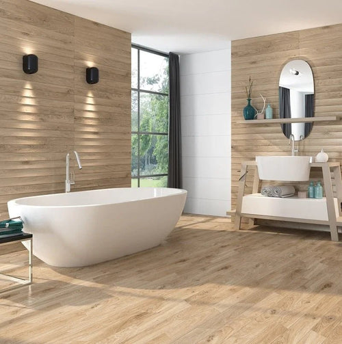Carrelage salle de bain imitation bois - Articonnex