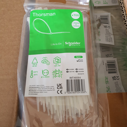 colliers de serrage serre câble incol. - 150 x 3.6 mm - Thorsman IMT46064