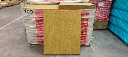 Cloison, isolation (réemploi)  -  Isolant laine de roche ROCKACIER B NU, ep 100 mm, panneaux 1,20 m x 1,00 m (réemploi)