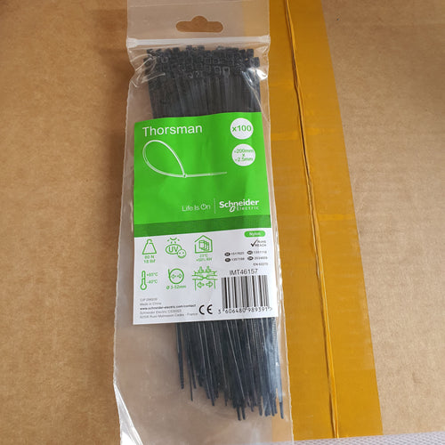 colliers de serrage serre câble noir - 200 x 2.5 mm - Thorsman IMT46157