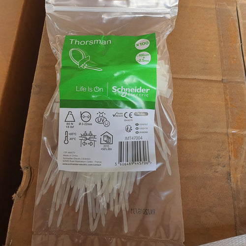 colliers d'identification serre câble clear - 100 x 2.5 mm - Thorsman IMT47004