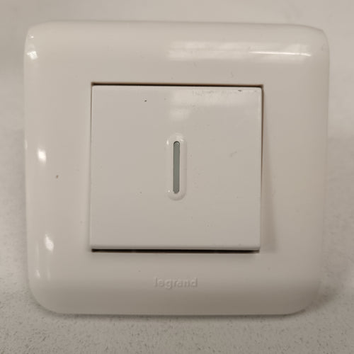 Interrupteur x 1 blanc - 80 x 80 mm (voyant lumineux)