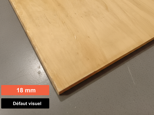 Contreplaqué 100% peuplier ignifugé - 2500 x 1220 x 18 mm (défaut visuel)