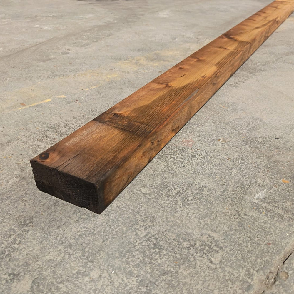 Chevron raboté épicéa impregné marron classe 3 - 45x90 - L=2,5m