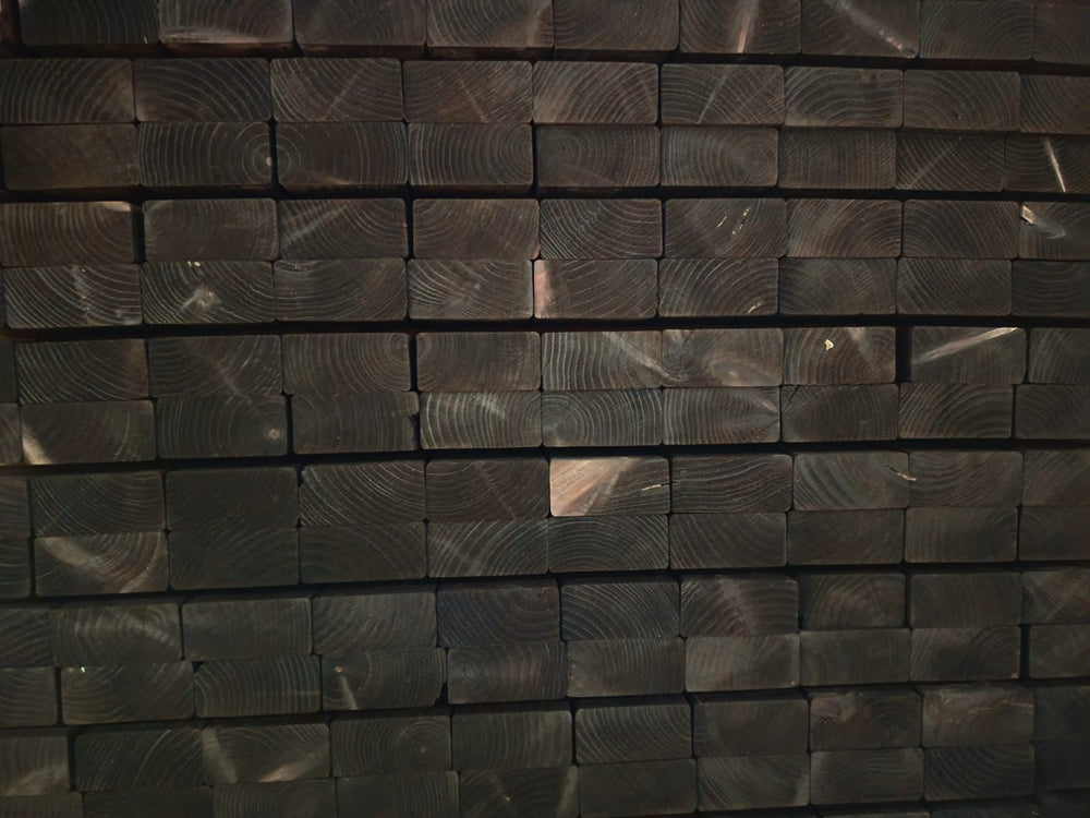 Chevron raboté épicéa impregné marron classe 3 - 45x90 - L=2,5m