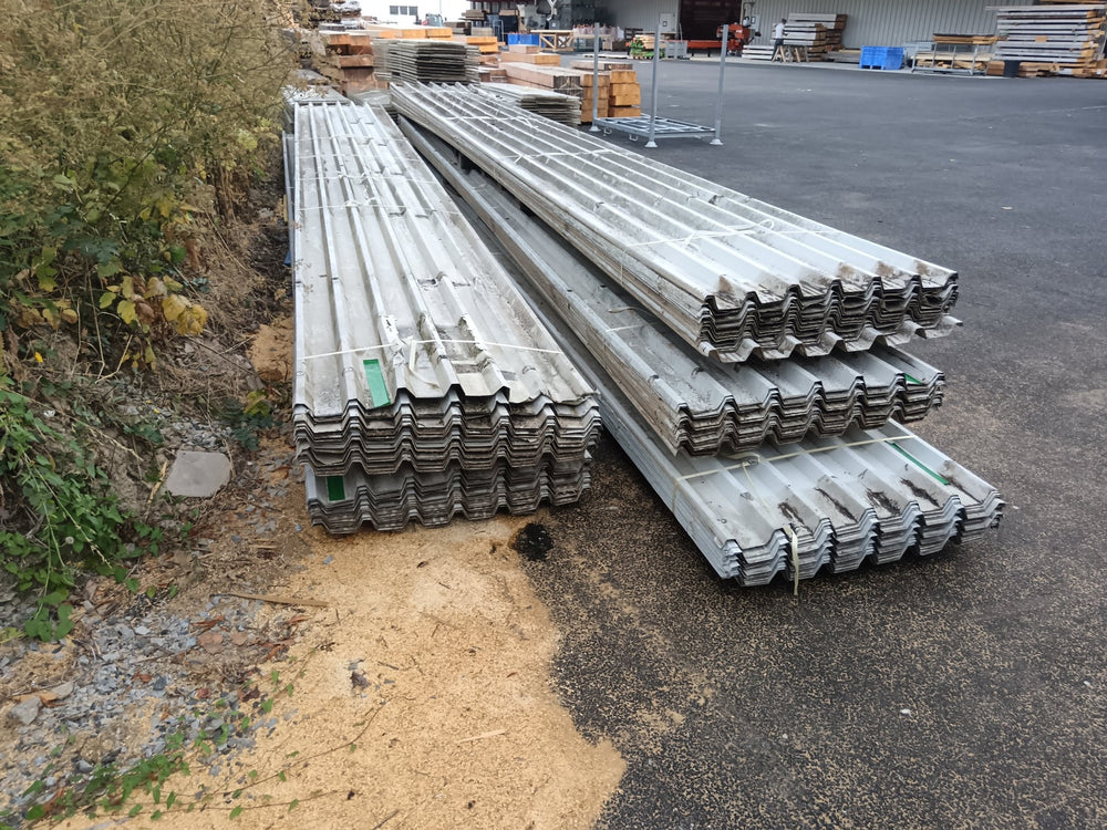 Bac acier blanc - 8050 x 950 x 45 mm