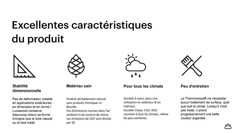 Bardage Epicea Classe 3 Thermowood (Profil TGV) - 19x130 - L=2,70m