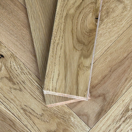 Contrecollé Bâton Rompu chêne européen huilé incolore - 600 x 90 x 14/3 mm - Lonson