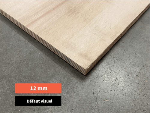 Contreplaqué peuplier - 2500 x 300 x 12 mm (défaut visuel)
