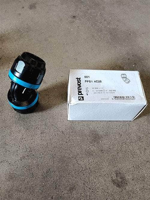 Coude égal 45° en aluminium pour tubes PREVOST, diam 25mm PPS1 4C25