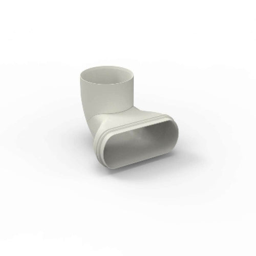 Coude mixte vertical 90°pour conduits oblongs 140x64mm D80mm Easyflex Renson