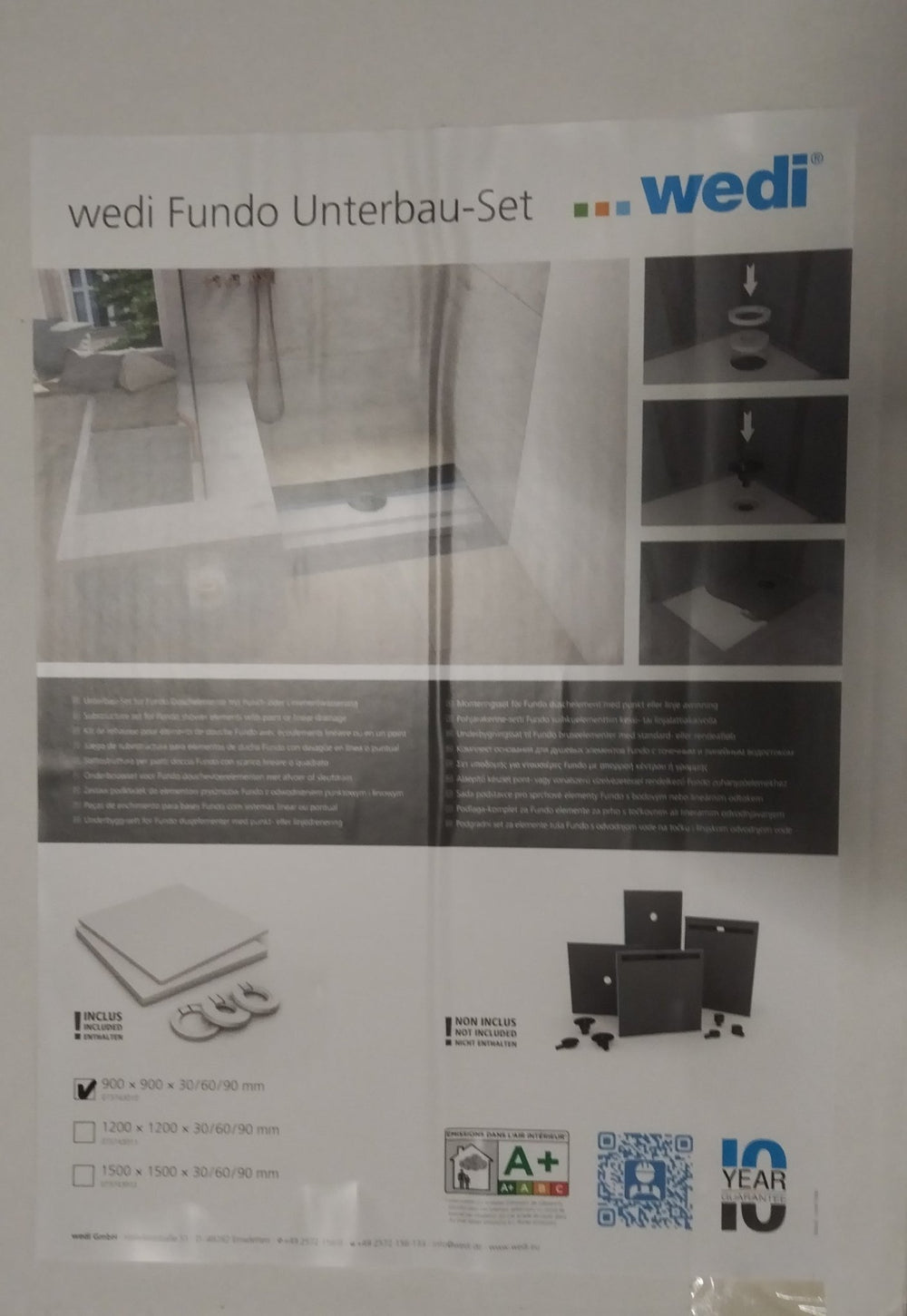 Kit de rehausse pour receveur Fundo - 900x900x90 mm