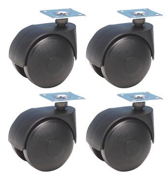 Lot de 4 roulettes d'ameublement à platine pivotante - Charge admissible 25kg. Ø40mm - CIME