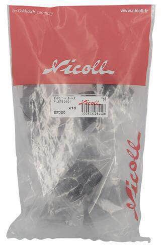 Mamelon double fileté droite - droite 15x21 EFD20 (sachet de 10 unités) NICOLL