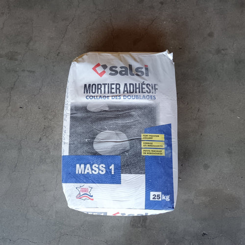 Mortier adhésif pour doublage Mass 1 - sac de 25 kg - Salsi