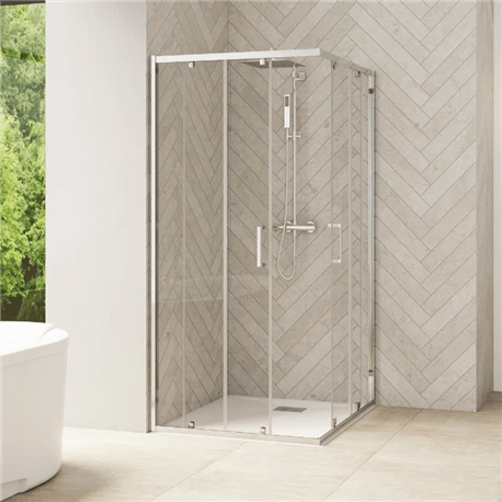Paroi De Douche coulissante fixe droit Kinedo Smart Design A/C Verre Transparent 70 Cm Chromé