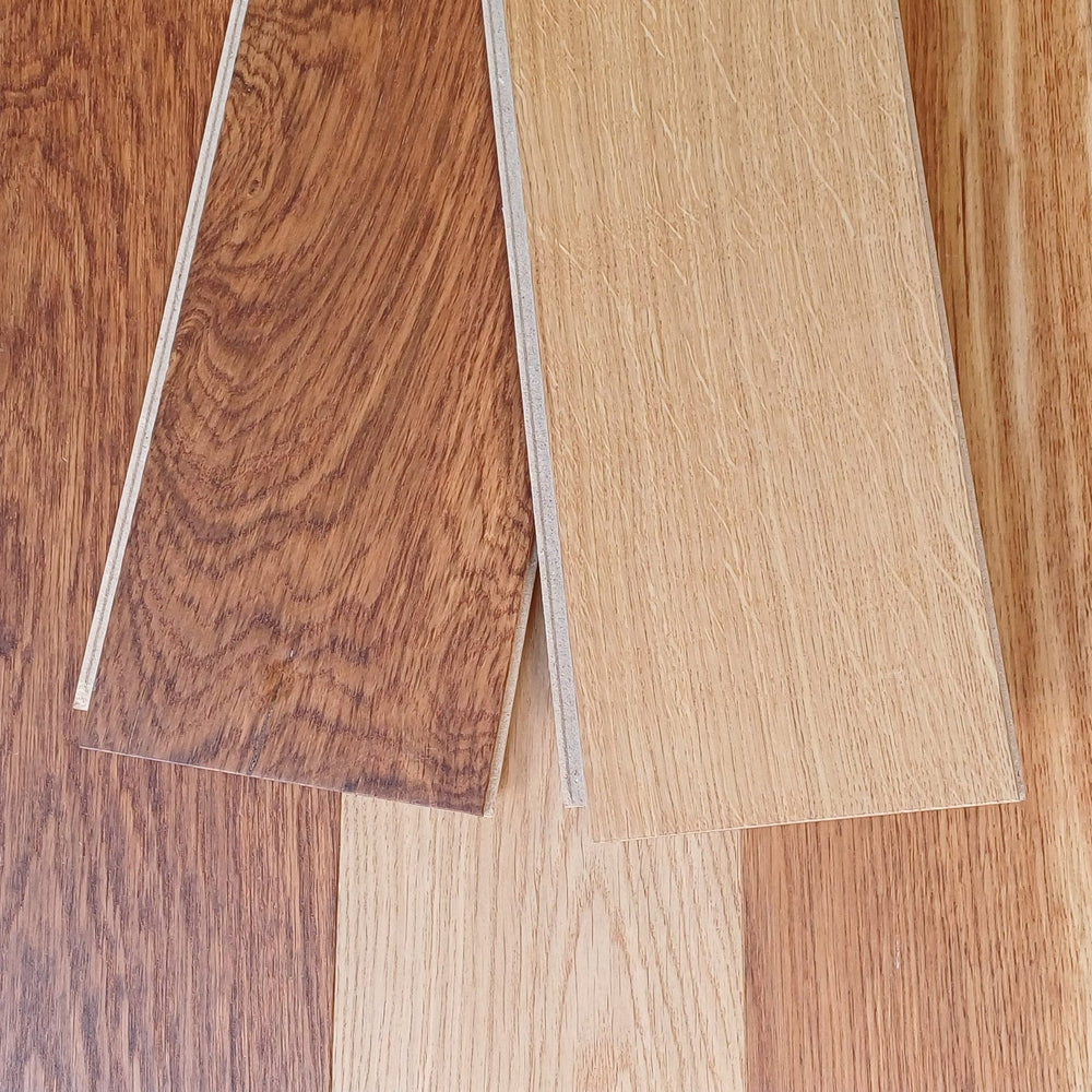 Parquet Contrecollé Diva 139x495 - 1992 Clic HDF 13mm Chene Flamme Caramel (4 chanfreins)