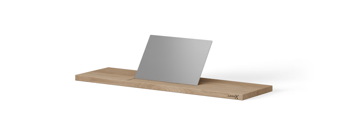 Pont De Baignoire Looox Wood 780 mm Chêne Vieux Gris Insert Blanc Mat Wbshelf78Mw