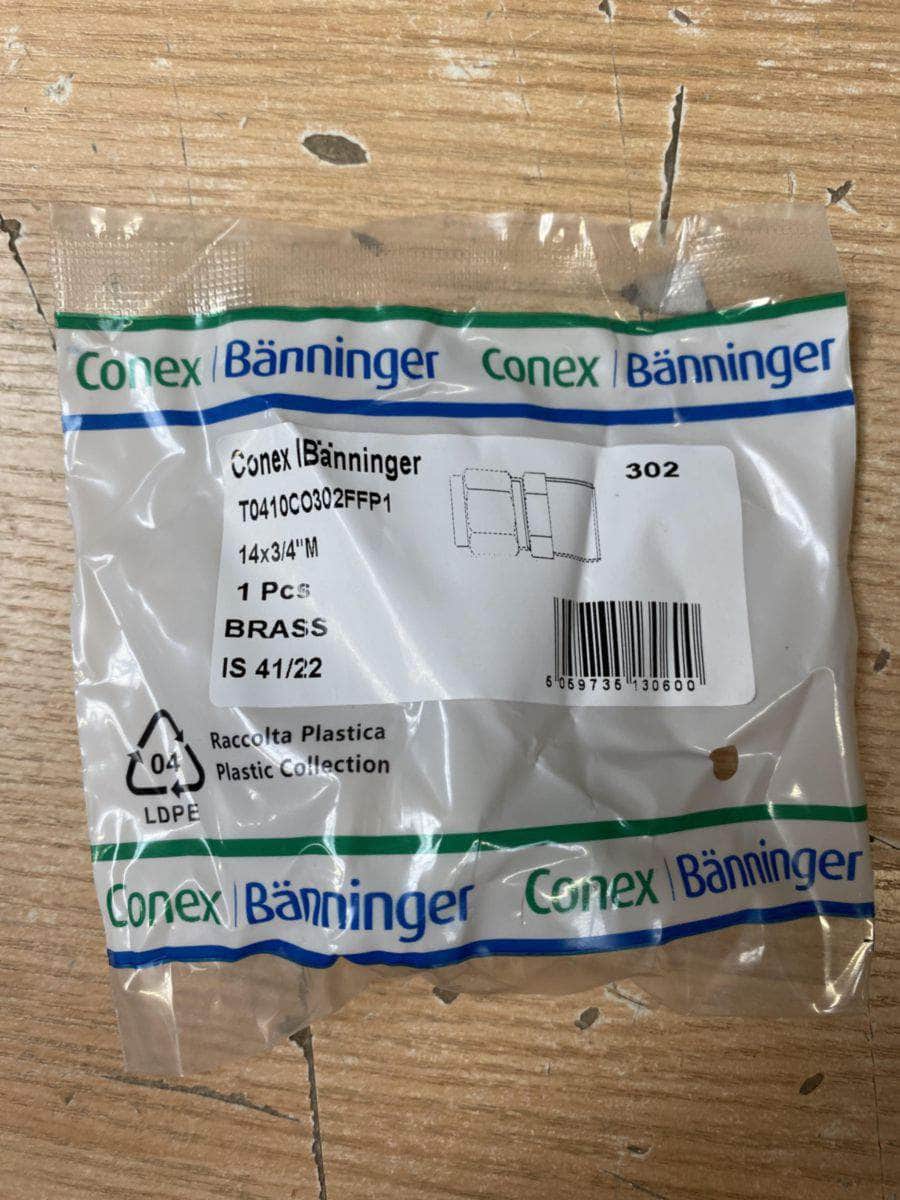 Raccord union à compression J500 droit mâle D14 - 20X27 pour tube cuivre Réf. T0410CO302FFP1 CONEX BANNINGER