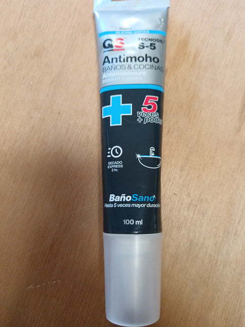 Mastic Silicone Salle de Bain Blanc Tecnosil S-5 (Tube 100 ml)
