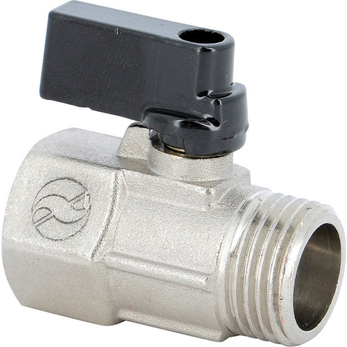 Robinet à tournant sphérique poignée papillon rouge MINI Laiton nickelé MF 1/4 SFERACO