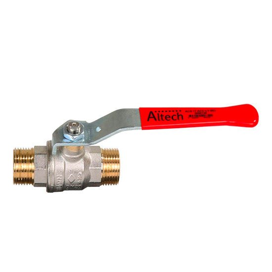 Robinet Altech à tournant sphérique poignée plate MM 26x34 Passage intégral. Laiton nikelé. ACS.