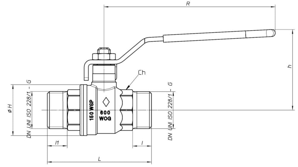 Robinet Altech à tournant sphérique poignée plate MM 26x34 Passage intégral. Laiton nikelé. ACS.