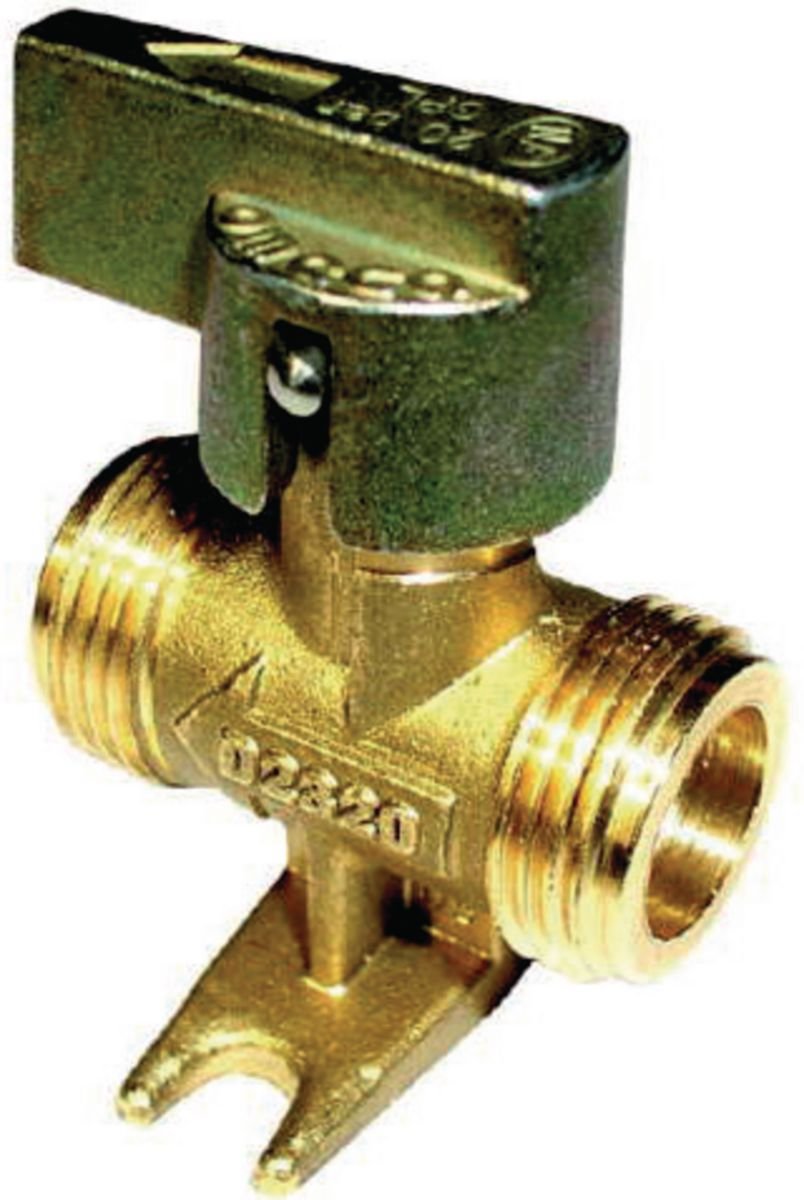Robinet arrêt 1/4 de tour butane/propane mâle 20x150 réf B147503 BANIDES
