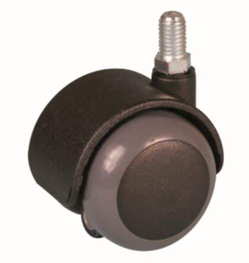 Roulette de meuble antidérapante à tige filetée. - Charge admissible 25kg. Ø50mm - CIME