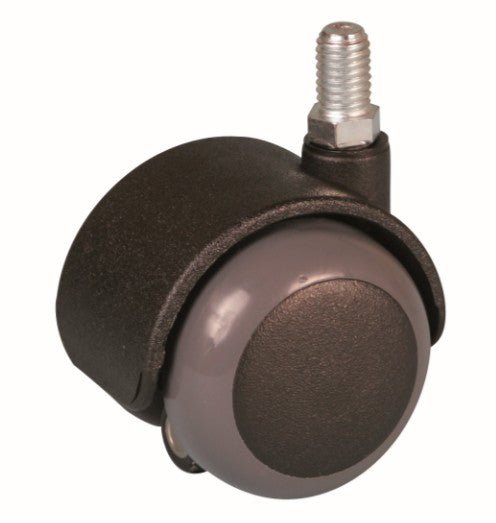 Roulette de meuble antidérapante à tige filetée ref 1165570 - Charge admissible 25kg. Ø50mm - CIME