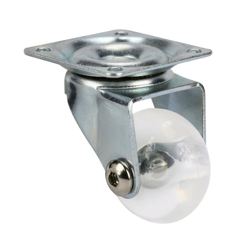 Roulette de meuble pivotante translucide Ø35mm Charge 20kg