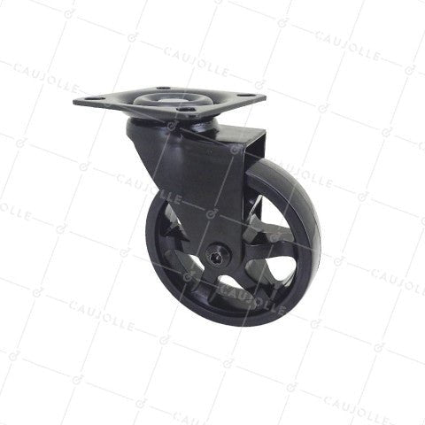 Roulette Design Noire Roue Nylon Diamètre 75 Mm Charge 45Kg - Blacknylon 75P