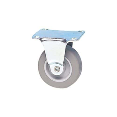 Roulette fonctionnelle fixe à platine caoutchouc gris non tâchant Ø50mm charge 20kg - CIME