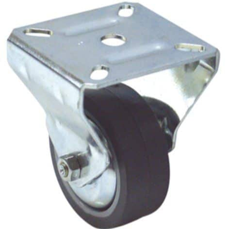 Roulette manutention fixe à platine caoutchouc gris Ø60mm charge 50kg - CIME