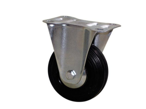 Roulette manutention fixe à platine caoutchouc noir Ø80mm charge 80kg - CIME