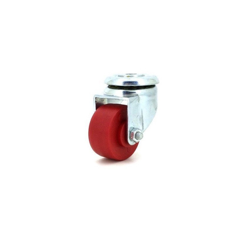 Roulette Pivotante À Oeil Galet plastique Rouge Diam 30 mm Caujolle