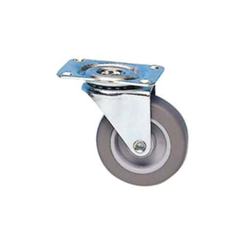 Roulette pivotante à platine caoutchouc gris non tâchant Ø32mm charge 12kg - CIME
