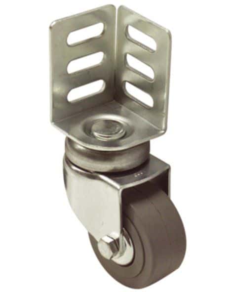 Roulette pivotante à platine cornière caoutchouc noir Ø50mm charge 50kg - CIME