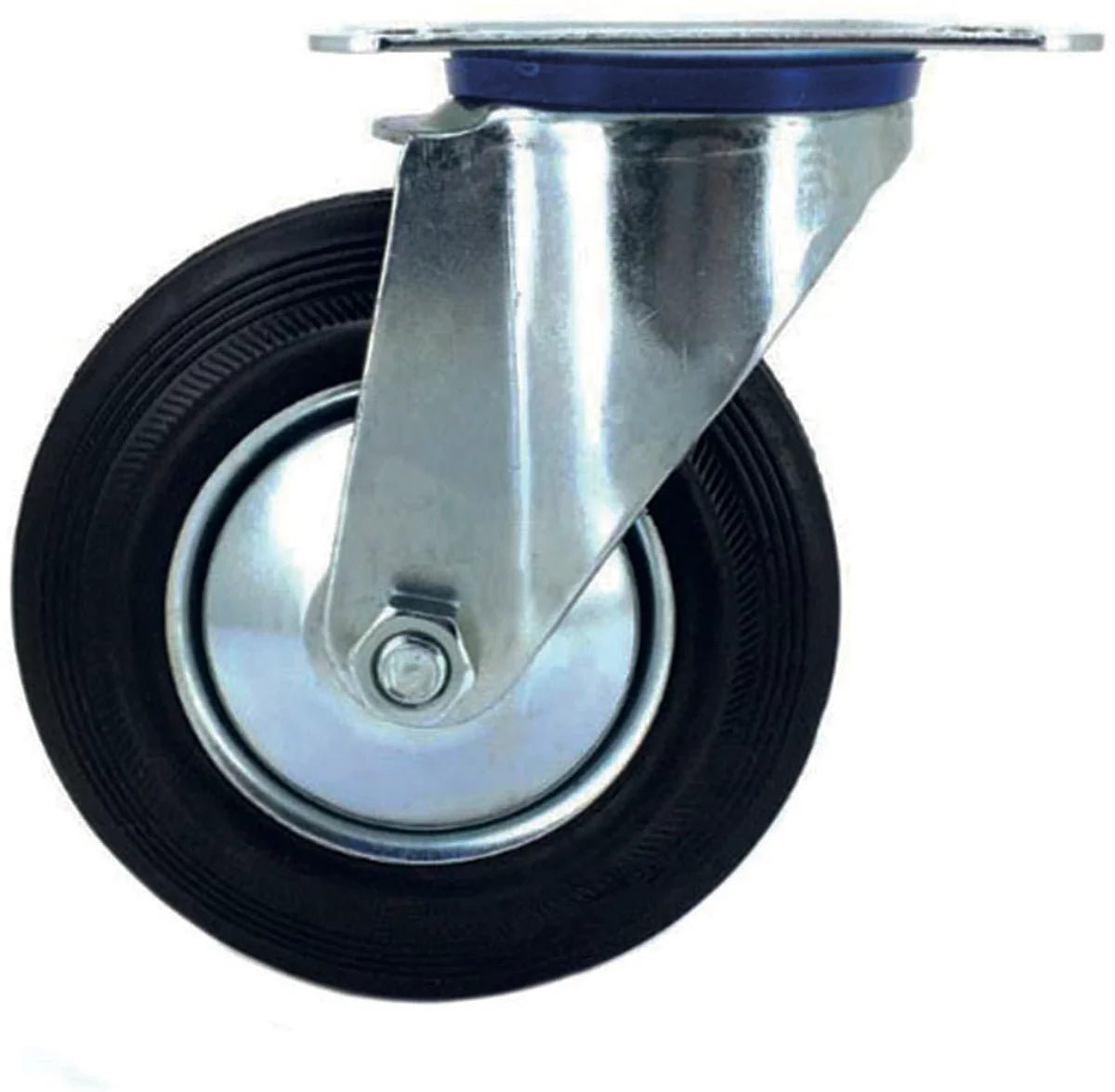 Roulette Pivotante À Platine Galet Caoutchouc Diam 125 mm CAUJOLLE