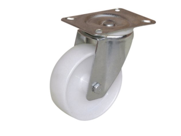 Roulette pivotante à platine polypropylène blanc Ø80mm charge 80kg - CIME