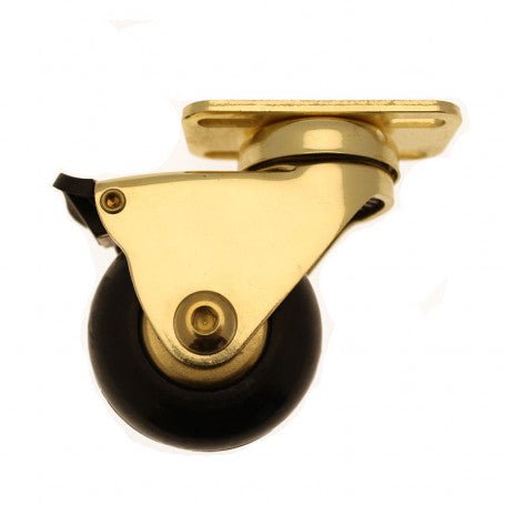 Roulette Ronde d'ameublement Rétro de 50 mm, couleur Or avec Frein.