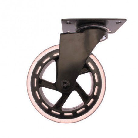 Roulette Transparente Noire à Platine Pivotante.