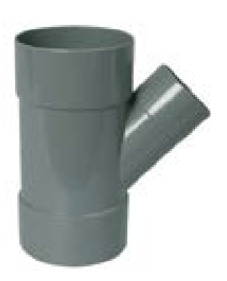 Té PVC 45° Femelle Femelle Femelle 75x40x75 mm 3102207044 Wavin