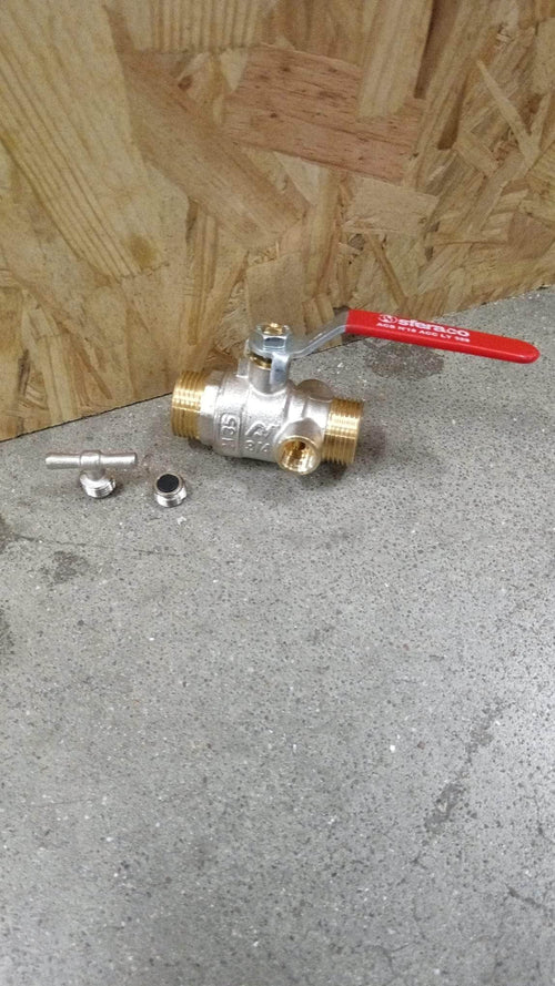 Vanne à sphère laiton à portée plate large PN20 double mâle, 20X27