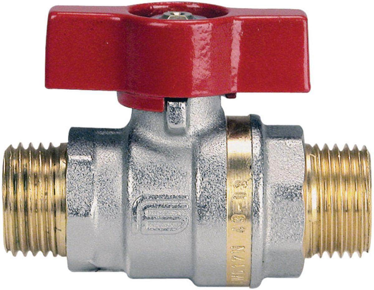 Vanne à sphère PN40 ACS mâle mâle avec manette papillon 12x17 réf. 0826R403CD EFFEBI