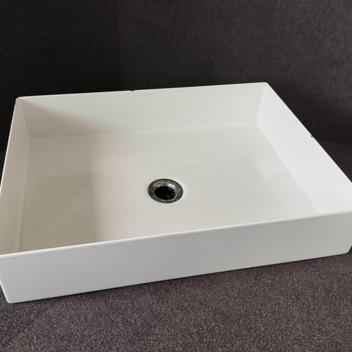 Vasque à poser rectangulaire ALAPE acier vitrifié blanc 50x37,5cm