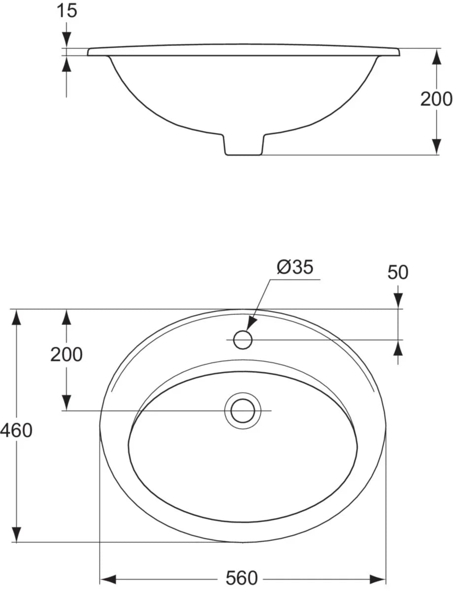Vasque blanc Porcher Ulysse 56 x 46 cm P144801
