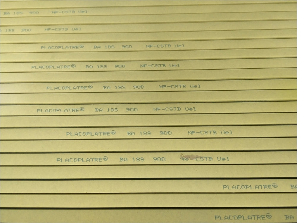 Plaque de plâtre BA18S - 2500 x 900 x 18 mm - Placoplatre