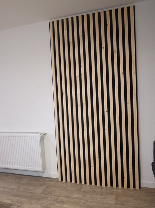 Panneau décoratif feutre et bois massif epicéa - 2400 x 600 mm