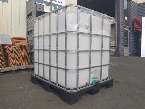 Cuve IBC 1000L plastique  - 1200 x 1000 x 1170 mm